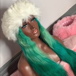 White furry headband
